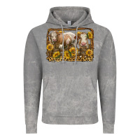 Cloud Rock simmental bull and heifer with sunflowers Vintage Hoodie - LillyAllenDesigns