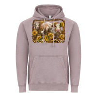Vintage Zinc simmental bull and heifer with sunflowers Vintage Hoodie - LillyAllenDesigns