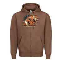 Chestnut American Football Flag Players Zipper Hoodie - CowCowDesign