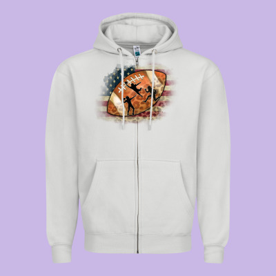 American Football Flag Players Zipper Hoodie Designed By Cowcowdesign