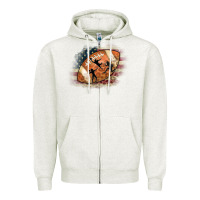 Oatmeal Heather American Football Flag Players Zipper Hoodie - CowCowDesign