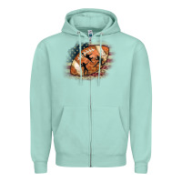 Seafoam American Football Flag Players Zipper Hoodie - CowCowDesign