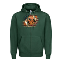 Sports Green American Football Flag Players Zipper Hoodie - CowCowDesign