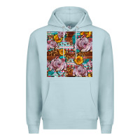 Blue Mist Western Landrace Pig With Sunflowers Seamless Premium Hoodie - FaDigitalArtStudio