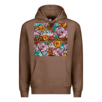 Chestnut Western Landrace Pig With Sunflowers Seamless Premium Hoodie - FaDigitalArtStudio