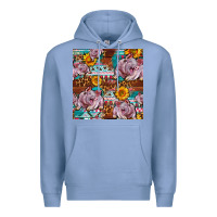 Colony Blue Western Landrace Pig With Sunflowers Seamless Premium Hoodie - FaDigitalArtStudio