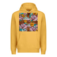 Mustard Western Landrace Pig With Sunflowers Seamless Premium Hoodie - FaDigitalArtStudio