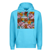 Ocean Blue Western Landrace Pig With Sunflowers Seamless Premium Hoodie - FaDigitalArtStudio