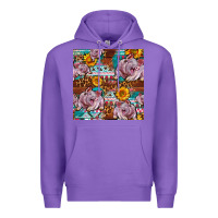 Purple Western Landrace Pig With Sunflowers Seamless Premium Hoodie - FaDigitalArtStudio