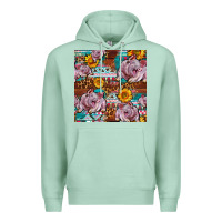 Seafoam Western Landrace Pig With Sunflowers Seamless Premium Hoodie - FaDigitalArtStudio