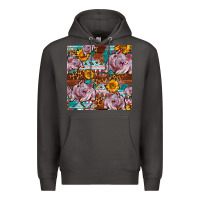 Smoke Western Landrace Pig With Sunflowers Seamless Premium Hoodie - FaDigitalArtStudio