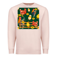 Pale Pink farm life seamless pattern Premium Sweatshirt - FaDigitalArtStudio