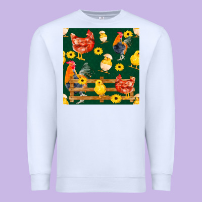Farm Life Seamless Pattern Premium Sweatshirt Designed By Fadigitalartstudio