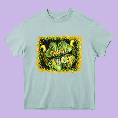 Just Lucky Heavy Core Tee Designed By Adodesignshop