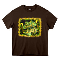 Chocolate Brown just lucky Heavy Core Tee - AdoDesignShop