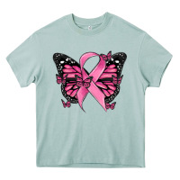 Arona breast cancer ribbon  butterfly Heavy Core Tee - MaliasSmallBusiness