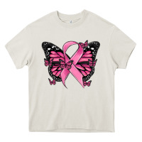 Breast Cancer Ribbon  Butterfly Heavy Core Tee | Teevron