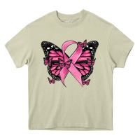 Mossy breast cancer ribbon  butterfly Heavy Core Tee - MaliasSmallBusiness