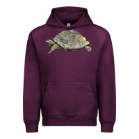 Mauve Wine Tortoise Illustrations Urban Hoodie - LillyAllenDesigns