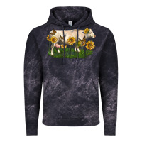 Cloud Black charolais cow with sunflower Vintage Hoodie - LillyAllenDesigns
