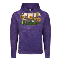 Cloud Purple charolais cow with sunflower Vintage Hoodie - LillyAllenDesigns