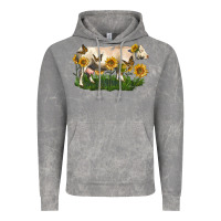 Cloud Rock charolais cow with sunflower Vintage Hoodie - LillyAllenDesigns