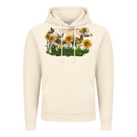 Vintage Artic charolais cow with sunflower Vintage Hoodie - LillyAllenDesigns