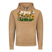 Vintage Camel charolais cow with sunflower Vintage Hoodie - LillyAllenDesigns
