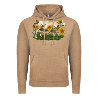 Vintage Coffee charolais cow with sunflower Vintage Hoodie - LillyAllenDesigns