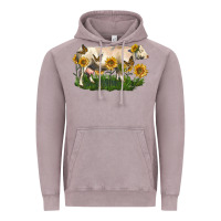 Vintage Zinc charolais cow with sunflower Vintage Hoodie - LillyAllenDesigns