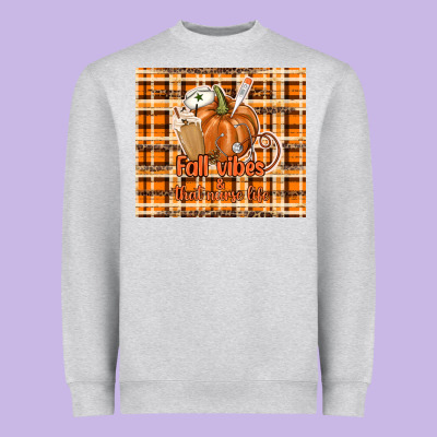 Fall Vibes And That Nurse Life Heavyweight Sweatshirt Designed By Tumblerdesignbyshophia