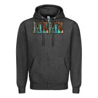 Charcoal Heather Mama Turquoise Tooled Zipper Hoodie - CowCowDesign