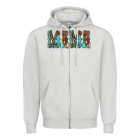Dove Grey Mama Turquoise Tooled Zipper Hoodie - CowCowDesign