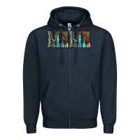 Navy Mama Turquoise Tooled Zipper Hoodie - CowCowDesign