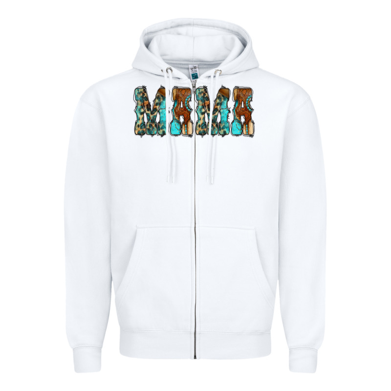 Mama Turquoise Tooled Zipper Hoodie by CowCowDesign | Teevron
