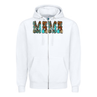 White Mama Turquoise Tooled Zipper Hoodie - CowCowDesign