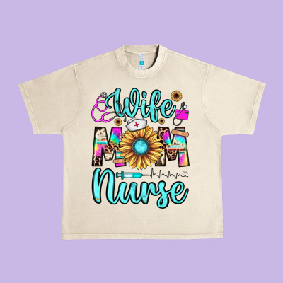 Wife Mom Nurse Urban Heavy Tee Designed By Jahusdesignshop