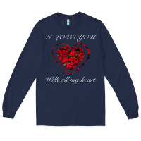 Navy I love you with all my heart Long Sleeve Tee - Bettercallsaul