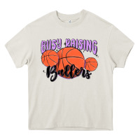 Cream busy raising ballers Heavy Core Tee - MaliasSmallBusiness
