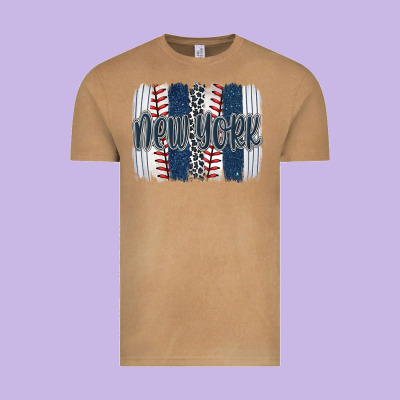 New York Baseball Team Spirit Brushstrokes Vintage Tee Designed By Artiststas