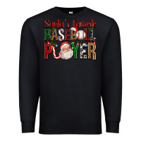 Black santa's favorite baseball player for christmas Premium Sweatshirt - FaDigitalArtStudio