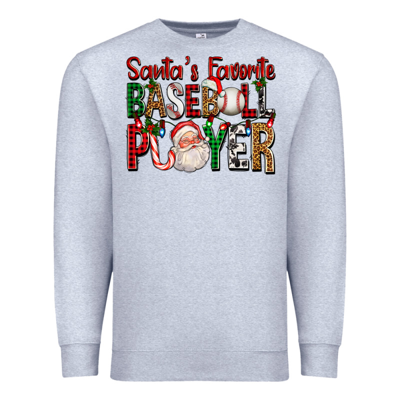 Santa's Favorite Baseball Player For Christmas Premium Sweatshirt by FaDigitalArtStudio | Teevron