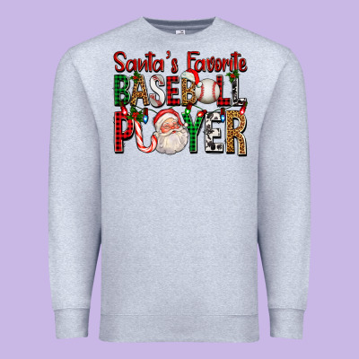 Santa's Favorite Baseball Player For Christmas Premium Sweatshirt Designed By Fadigitalartstudio