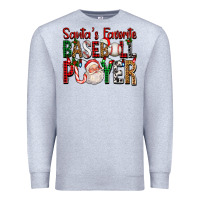 Heather Grey santa's favorite baseball player for christmas Premium Sweatshirt - FaDigitalArtStudio
