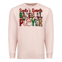 Pale Pink santa's favorite baseball player for christmas Premium Sweatshirt - FaDigitalArtStudio