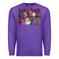 Purple santa's favorite baseball player for christmas Premium Sweatshirt - FaDigitalArtStudio