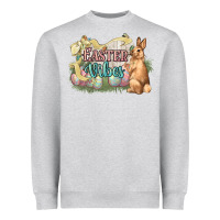 Heather Grey Easter vibes Easter Day Heavyweight Sweatshirt - HowdyJamesFarm