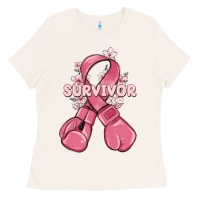 Bone survivor breast cancer with boxing gloves Ladies Tee - MaliasSmallBusiness