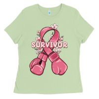 Matcha survivor breast cancer with boxing gloves Ladies Tee - MaliasSmallBusiness