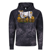 Cloud Black charolais calf with sunflowers Vintage Hoodie - LillyAllenDesigns